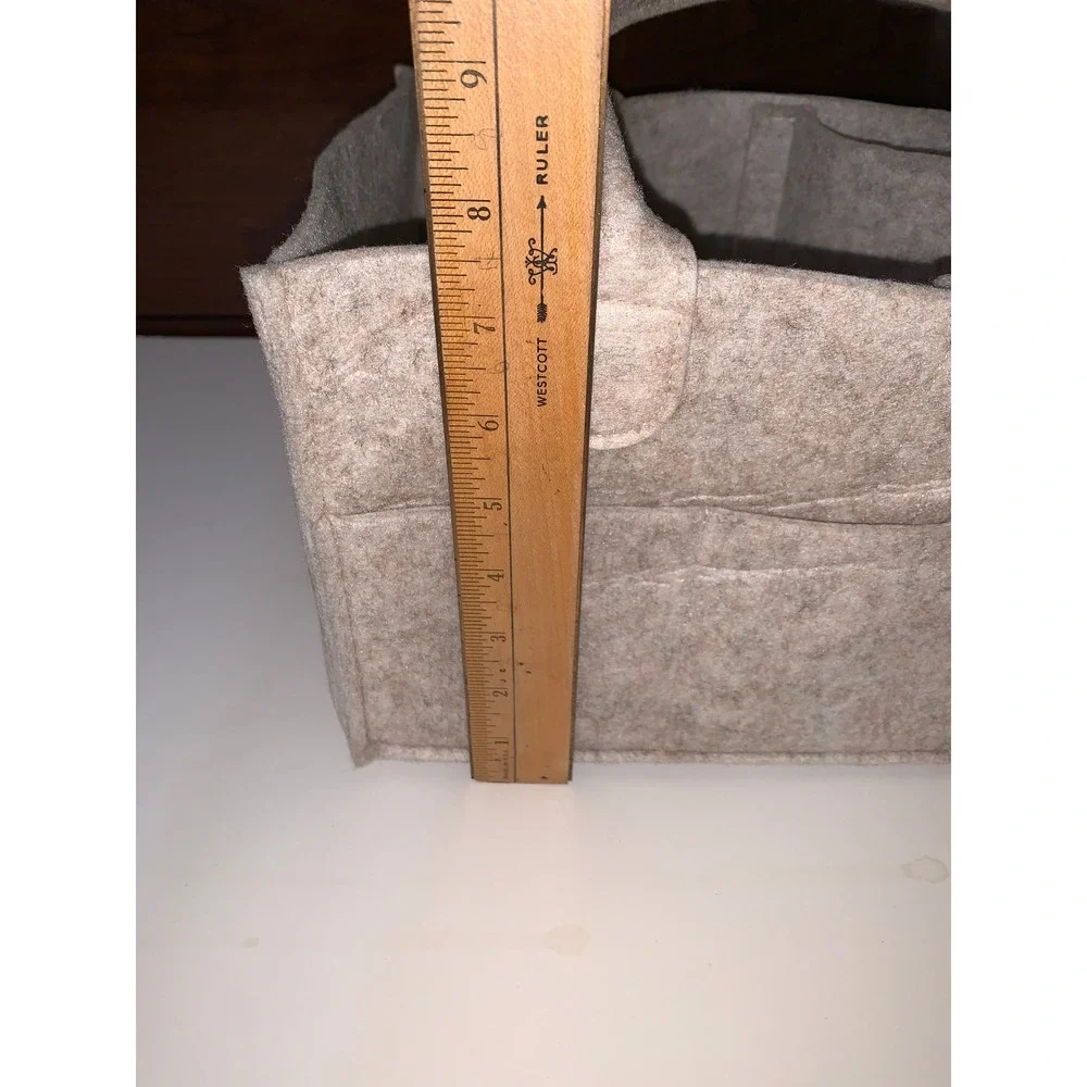 NWT Parker Baby Co Felt Diaper Caddy Oatmeal Heather Gray Nursery Organizer